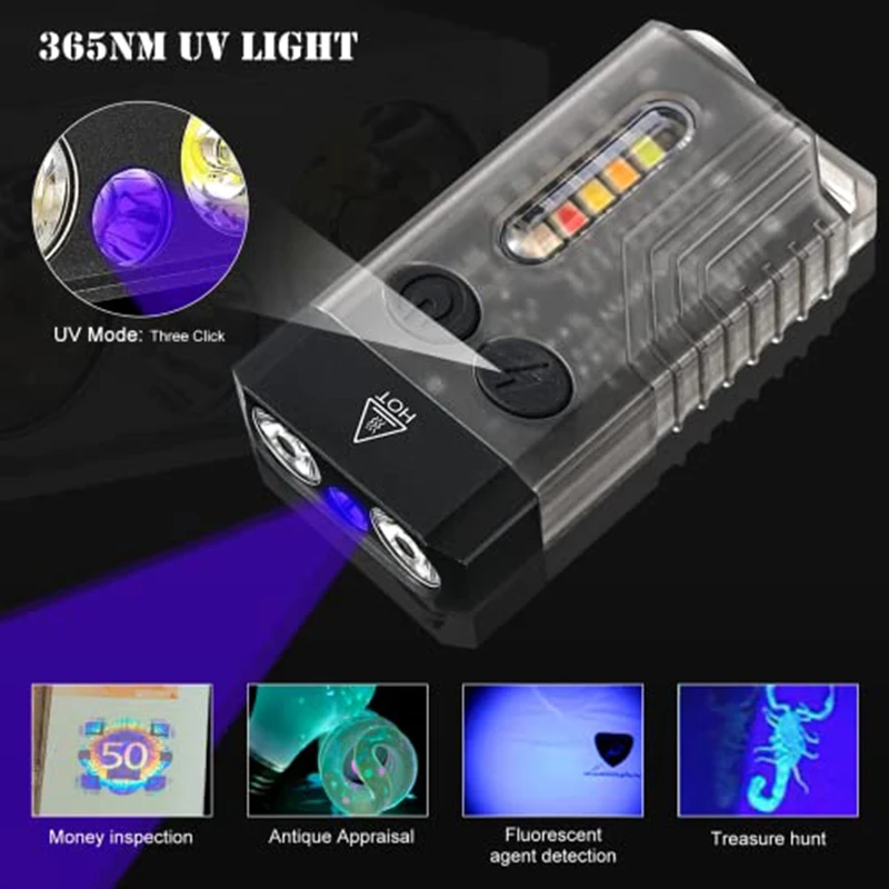 Rechargeable Pocket Flashlight Flashlight LED 13 Light Modes 1000 High Lumen IPX4 Mini Flashlight
