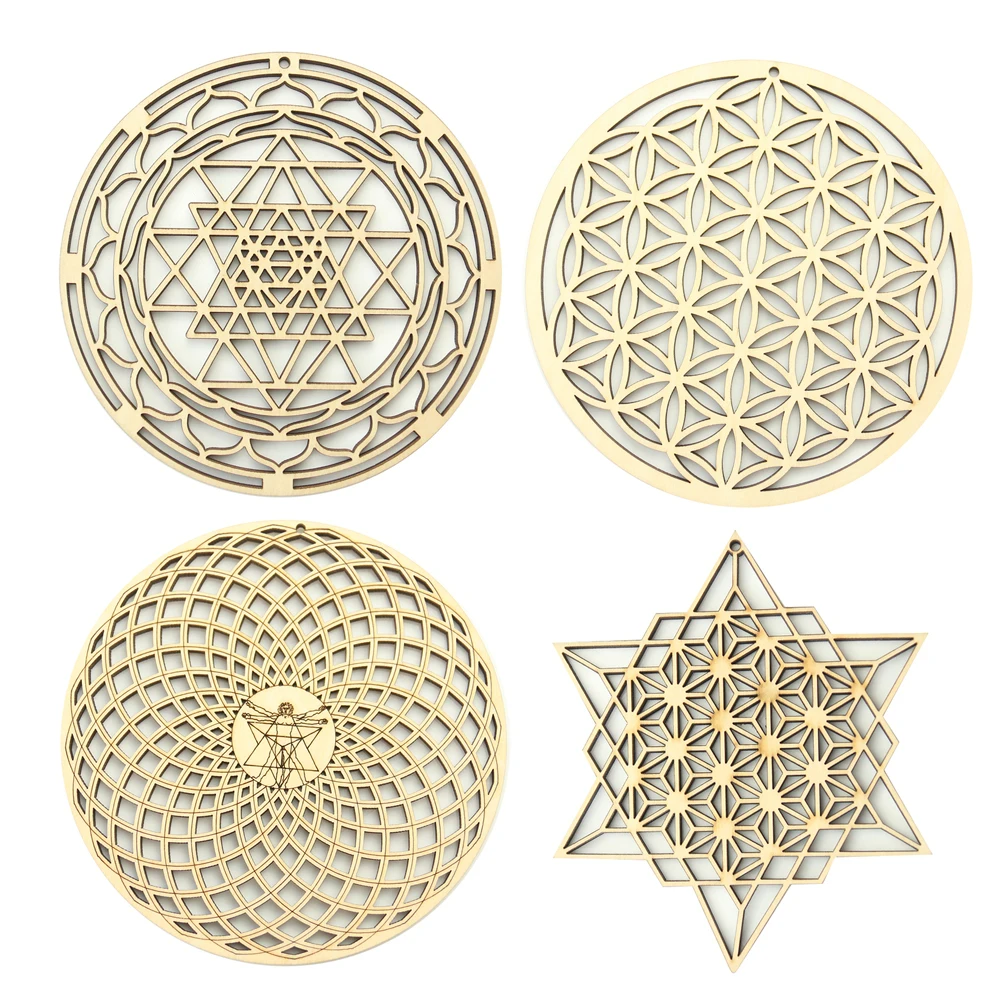 15 سنتيمتر شجرة زهرة الحياة حجر الخشب مجلس ديفيد ستار سري يانترا شفاء معلقة الكوارتز حامل جدار ديكور العين حورس مهرجان ديكور