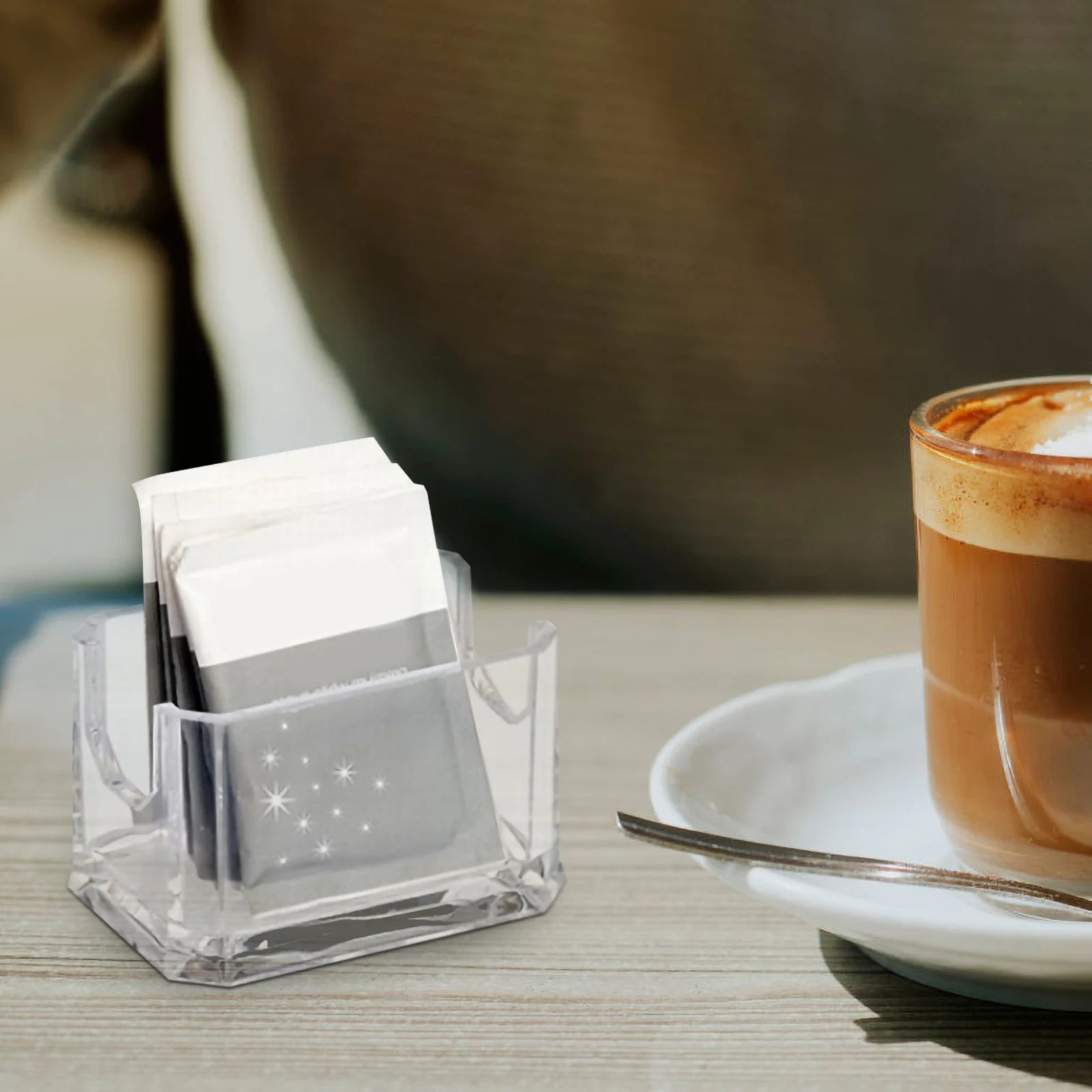 

Tea Bag Box Acrylic Storage Multi Function Holder Case ganizer Sugar Bag St Coffee Container Home St Packets Tea