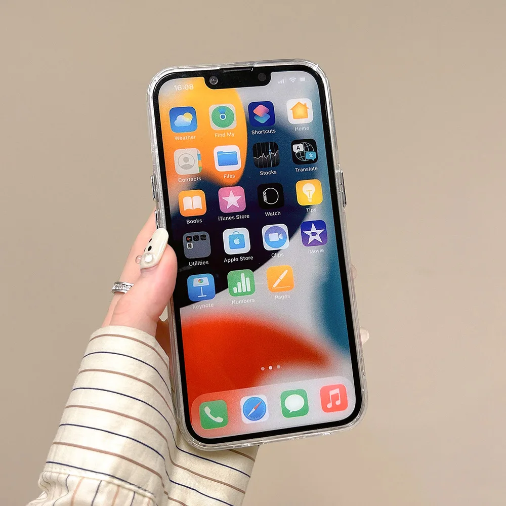 Casing bening hati kucing kartun berlian berkilau lucu Korea untuk iPhone 15 14 13 12 11pro Max penutup lunak pelindung lensa cinta berlian imitasi