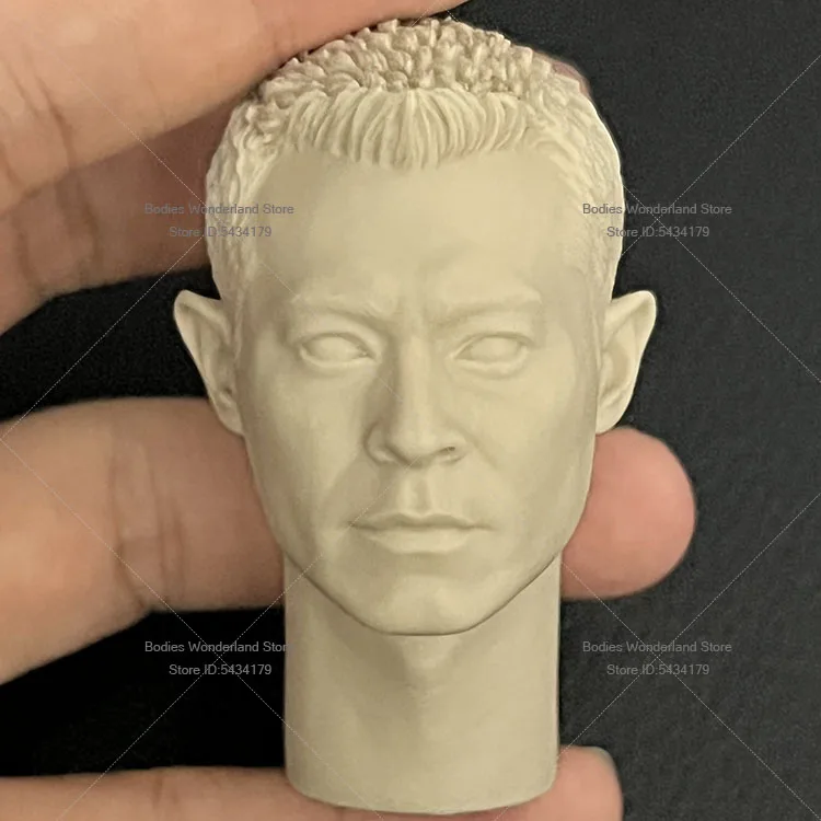 Unpainted DIY 1/6 Scale Male Soldier Louis Koo White Model Head Chinese Hong Kong Actors Head Sculpt For 12in Action Figure Doll
