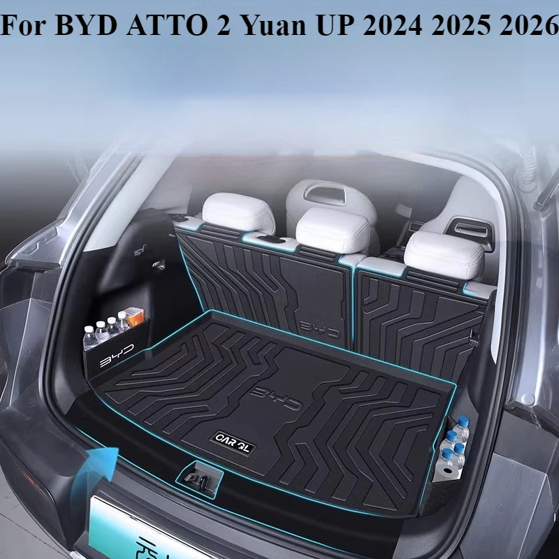 For BYD ATTO 2 Yuan UP 2024 2025 2026 Custom Fit Car Trunk Mat All Season Black Cargo Mat 3D Shaped Laser Measured Trunk Liners
