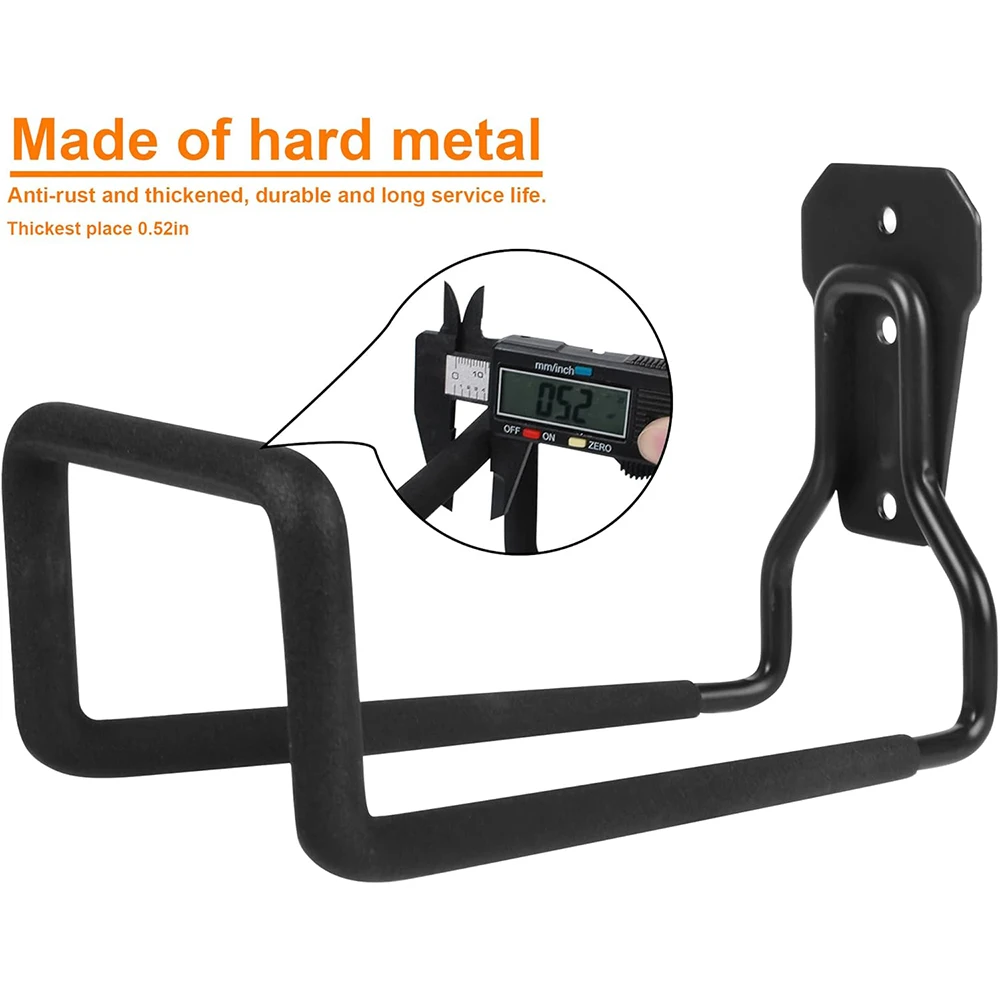 

Garage Wall Organizer Hooks Anti-Slip Rubber Coated Rust-Proof Heavy Duty Metal Hangers for Garden Hose Bicycle and Heavy Tools