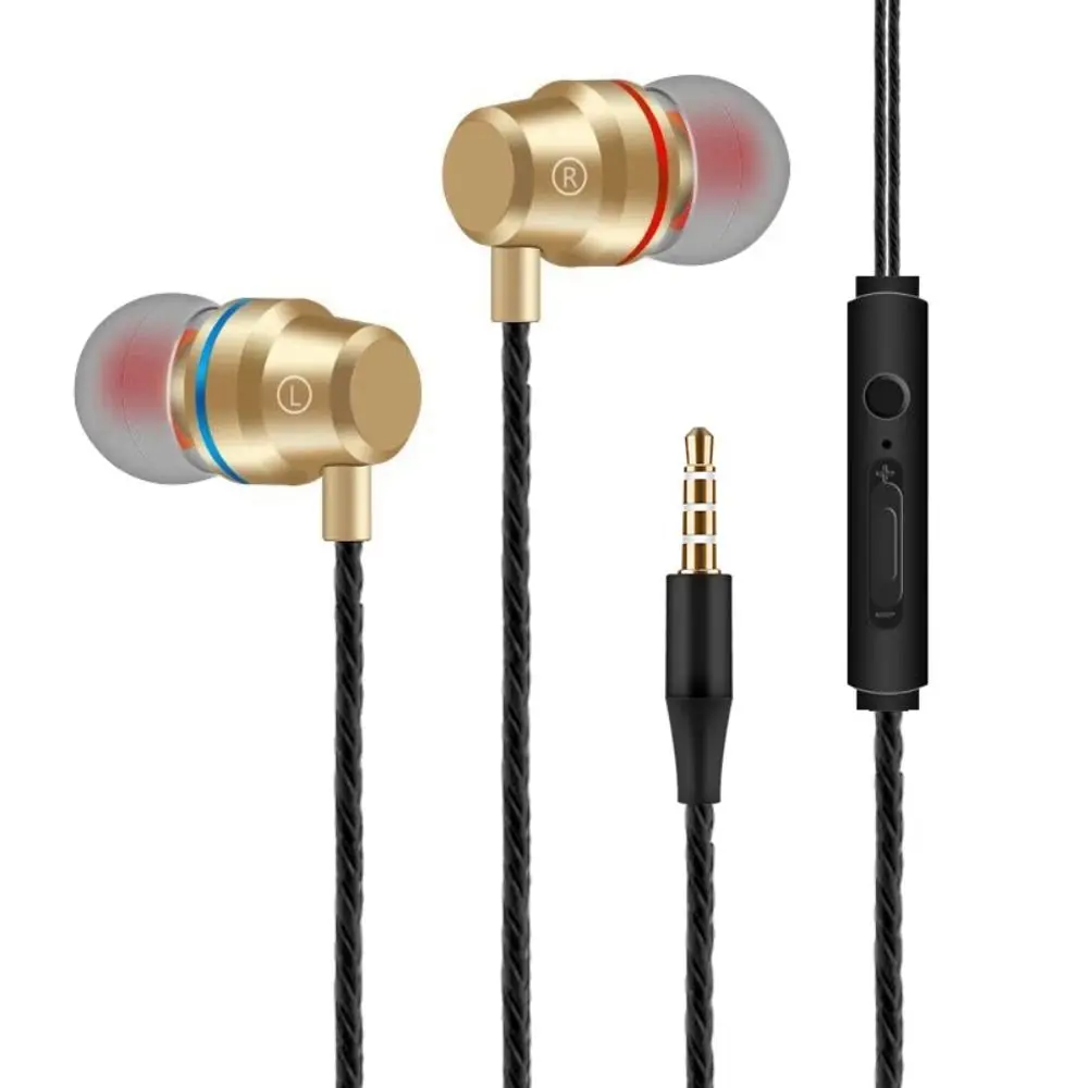 Portable 3.5mm In-ear Headphones Stereo in Ear Wired Headset Noise Canceling High Definition Music Earphones