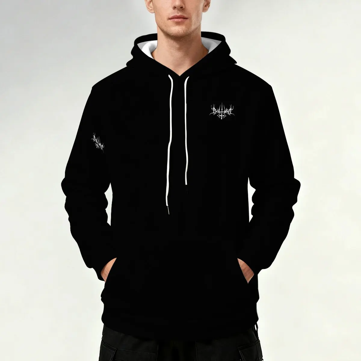 

Простая и персонализированная мужская толстовка с капюшоном и принтом паутины для осени и зимы, универсальный и повседневный модный топ.