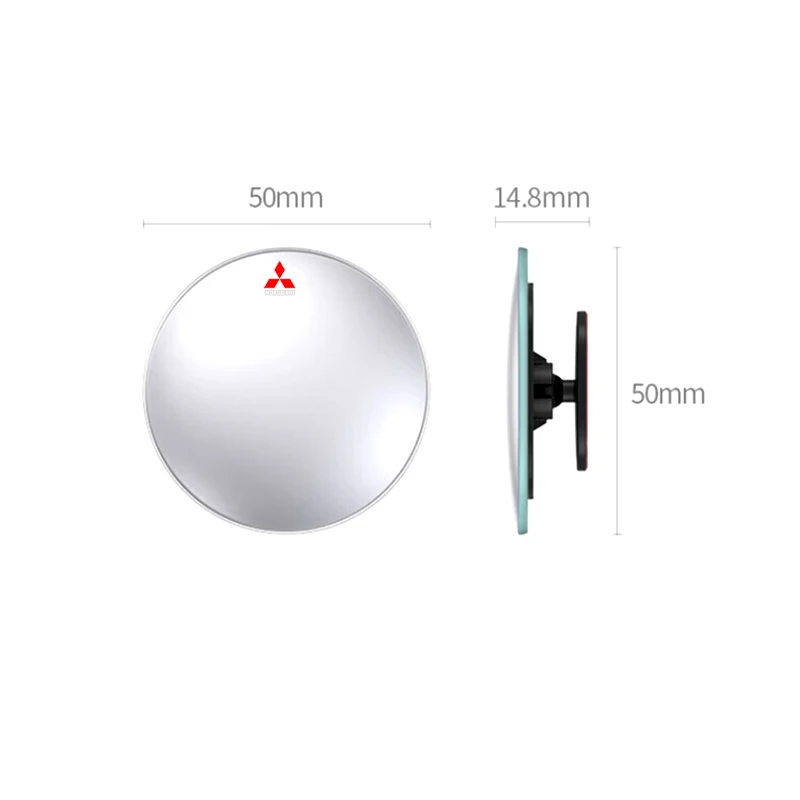 360 Degree Car Blind Spot Rear View Mirror Wide Angle Adjustable Emblem For Mitsubishi Lancer ASX Mirage Pajero Xpander Attrage - view 4