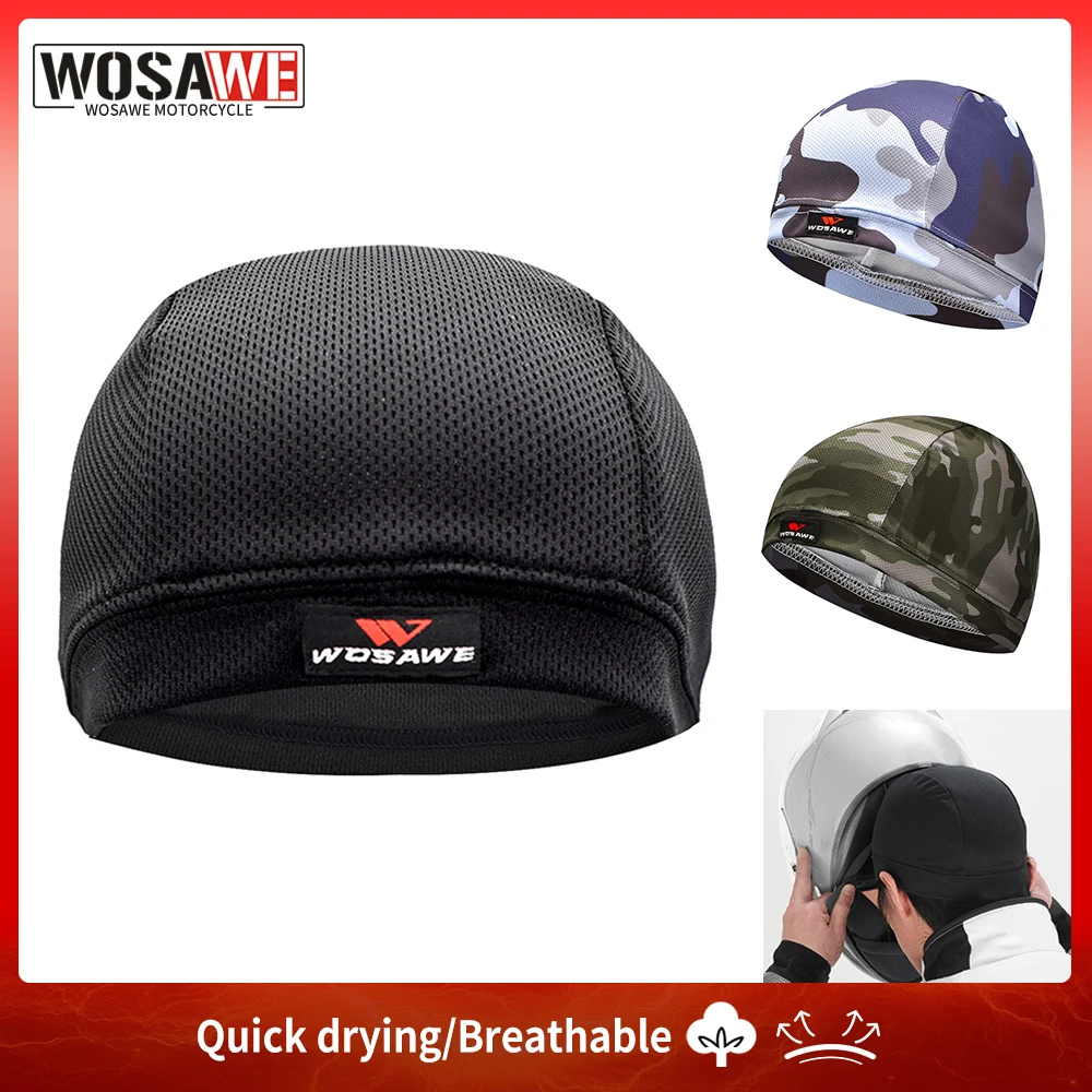 

WOSAWE мотоциклетный шлем, внутренние шапки, Балаклавы, дышащая велосипедная быстросохнущая впитывающая охлаждающая шапка для мужчин и женщин, спортивная купольная кепка