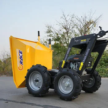 Heavy Duty 1-2Ton Wheel Type Hydraulic Tipper Self-propelled Walking Dumper Truck Farm Engineering Dump Vehicle