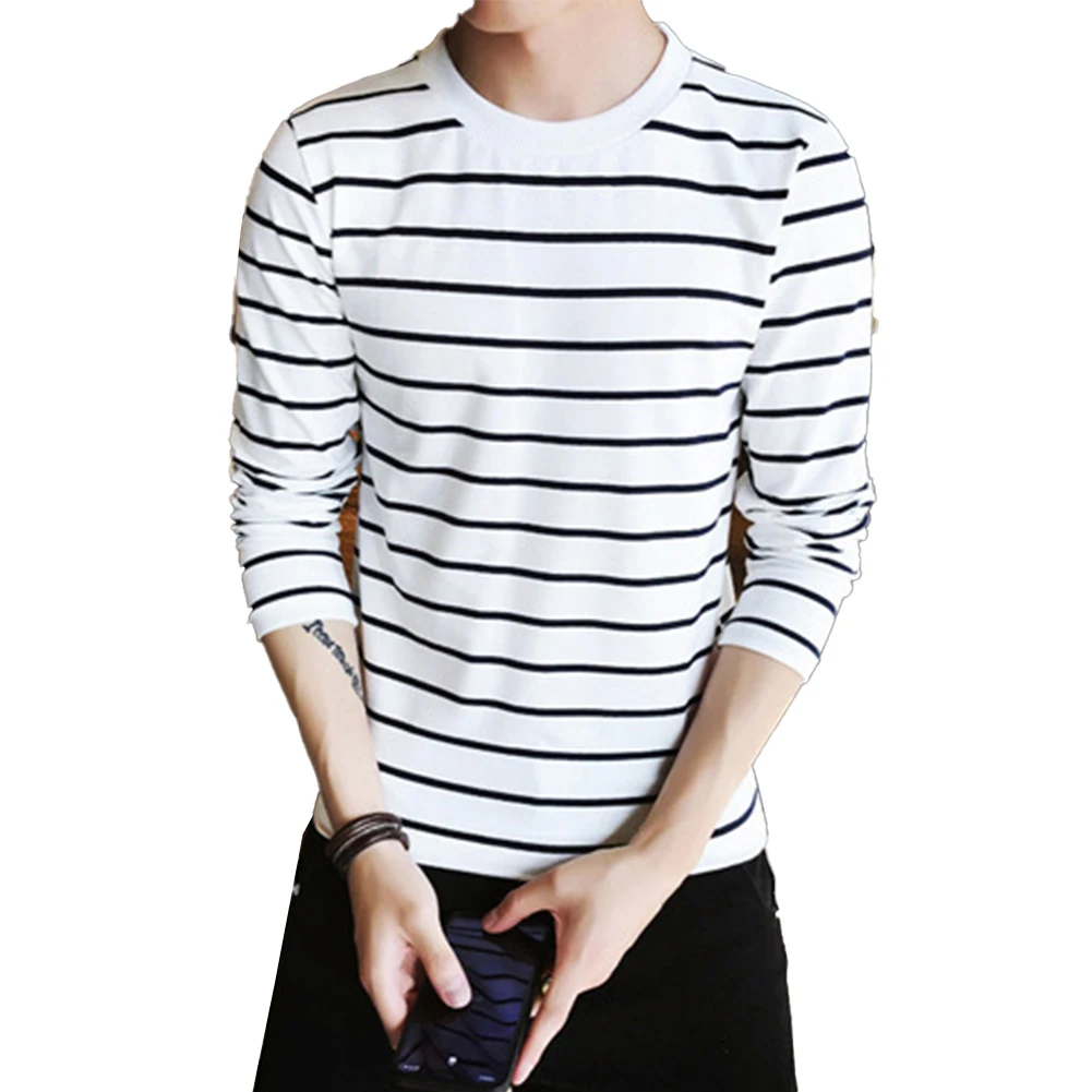 Pullover Top Tee Undershirt Blouse Casual Crew Neck Long Sleeve Loose And Comfortable Mens Casual Daily Spring