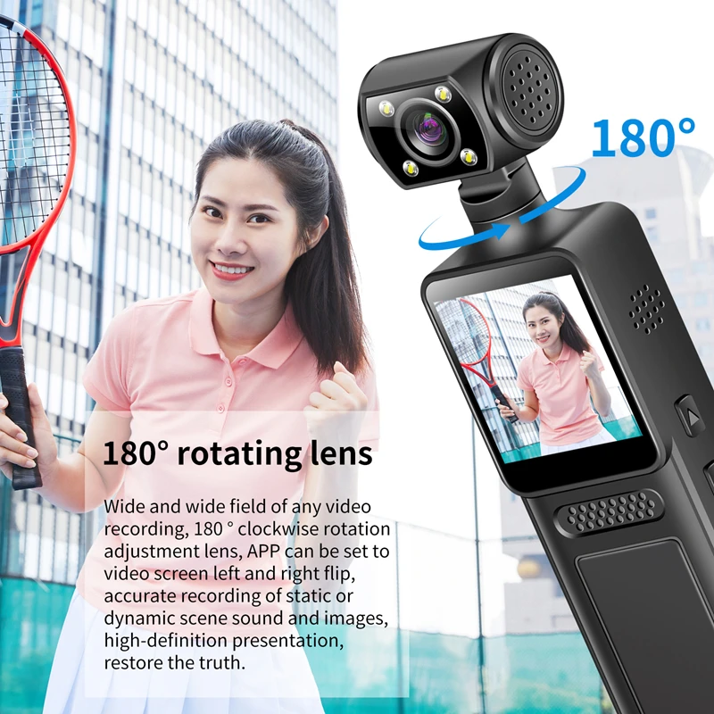 Xiaomi 4K Ultra HD Action Mini Camera 180 Rotatable Vlog WiFi Lens Sports Camera Infrared Night Vision Sports DV Bicycle Driver