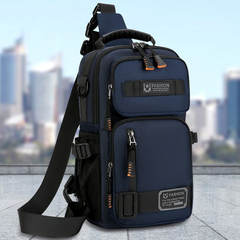 Neutrale funktionale modische Umhängetasche – Brusttasche, Einzelschulter, verstellbarer Schultergurt, perfekt für Reisen und Dai