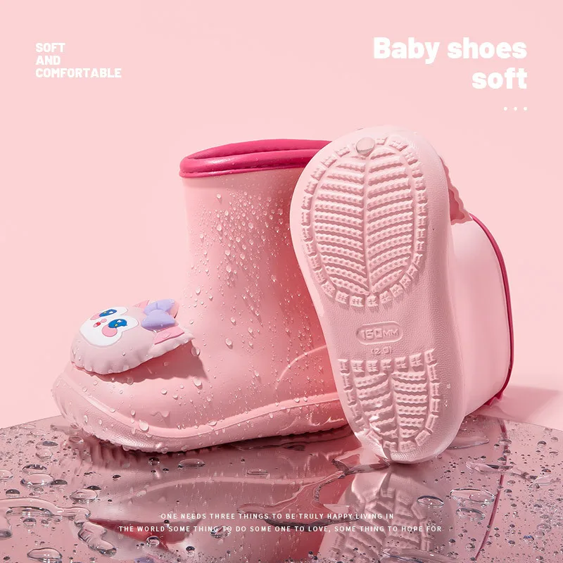 Scarpe da pioggia per bambini attrezzatura da pioggia leggera per esterni ragazzi colorati Cute Cartoon Girls Outdoor Baby Water Shoe