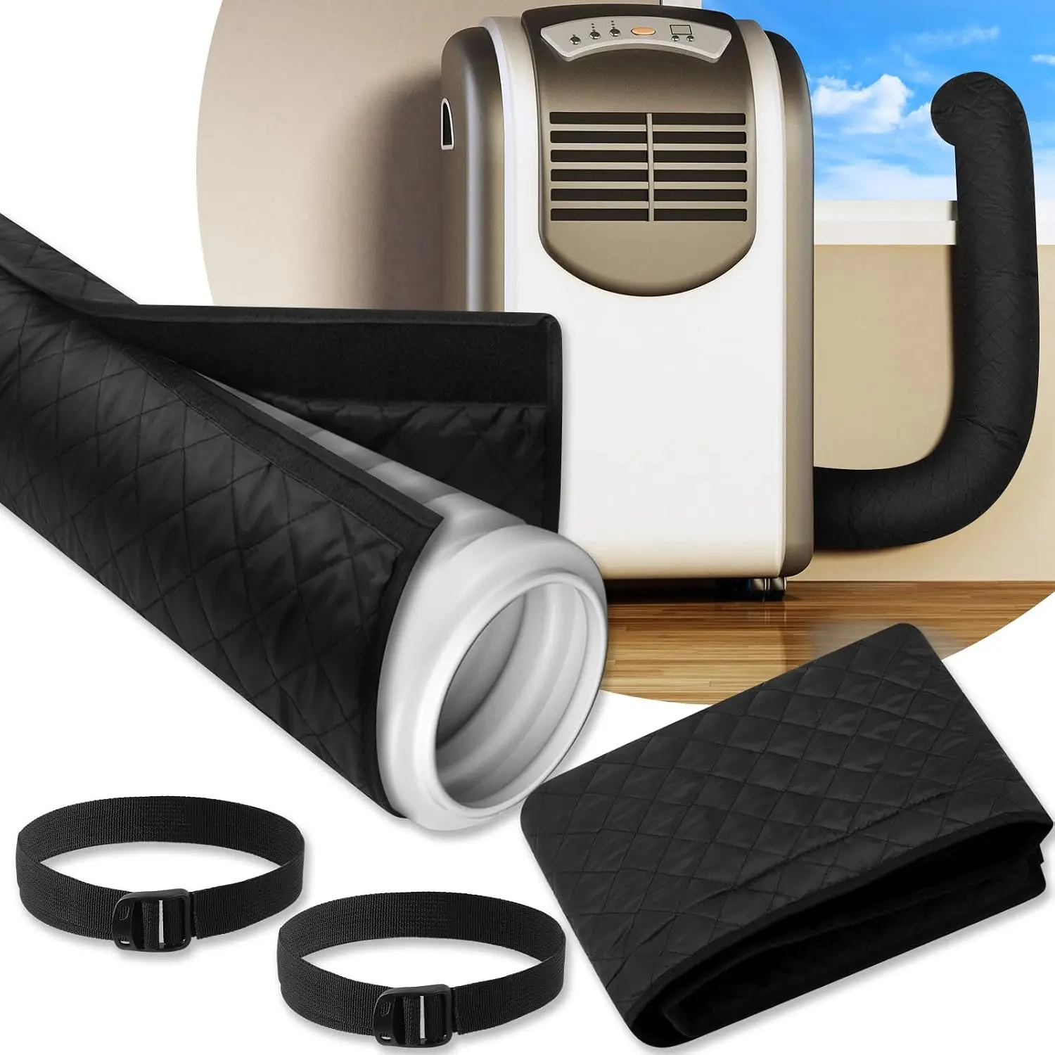 Universal Deluxe Flexible Heat Insulation Sleeve for Portable AC Exhaust Hose Dustproof Sunshade Cover Thermal Protective Wrap