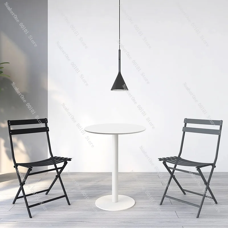 Milk Tea Shop Small Round Table and Chair Set,Nordic Style Dessert Table, Coffee Shop Iron Art Table,Simple Commercial Furniture