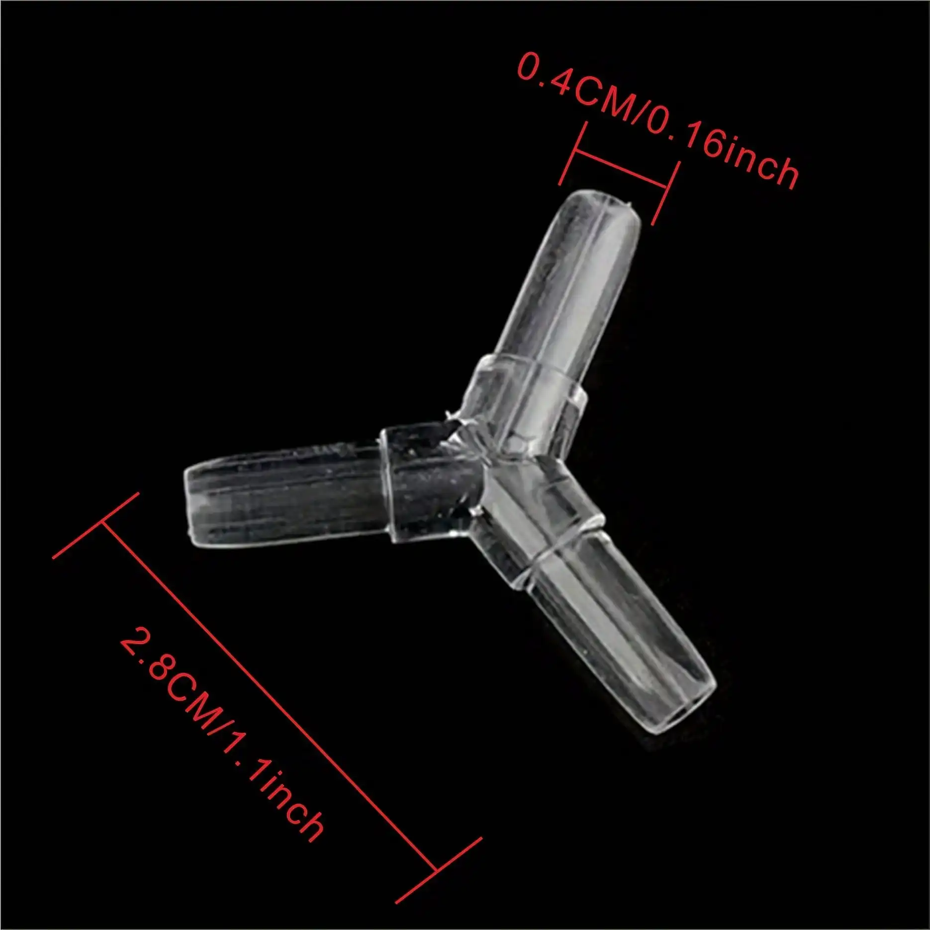 10 Stück 4 mm transparente Kunststoff-Aquarium-„Y“-3-Wege-Luftleitungsverbinder, langlebig, einfach zu installieren für Belüftungssysteme – Detail 7