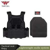 YAKEDA New Combat Vest 6094 Quick Release Lightweight Laser Cut Tactical Vest Black Gear Carry Hunting Tactical Vests