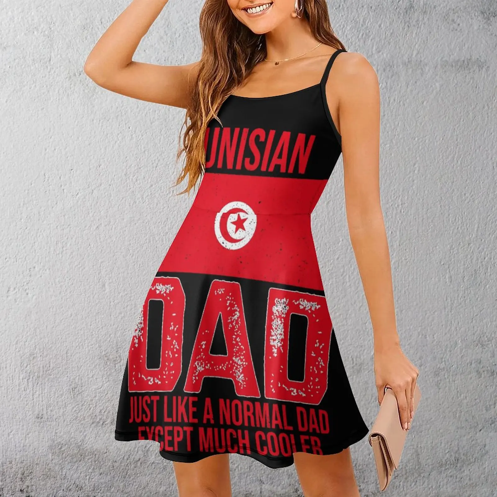 Tunisian Dad Tunisia Flag For Father's Day Vintage Sexy Woman's Clothing Women's Sling Dress Funny  Clubs Dresses