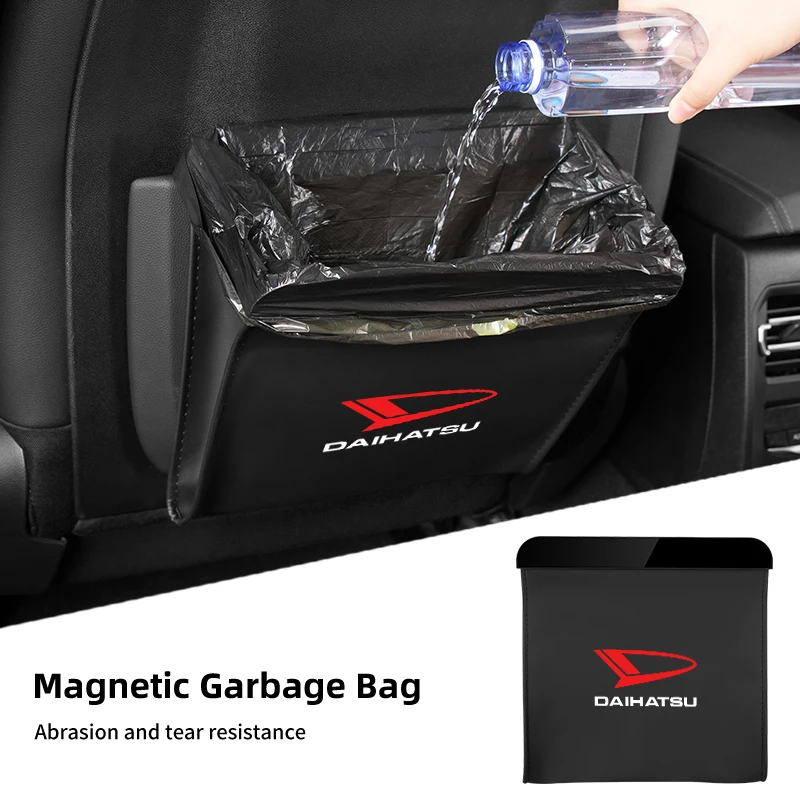 

Car Garbage Bag Seat Hanging Trash Can Leather Storage Pocket For Daihatsu Terios Sirion Mira Materia Rocky YRV Feroza Charade