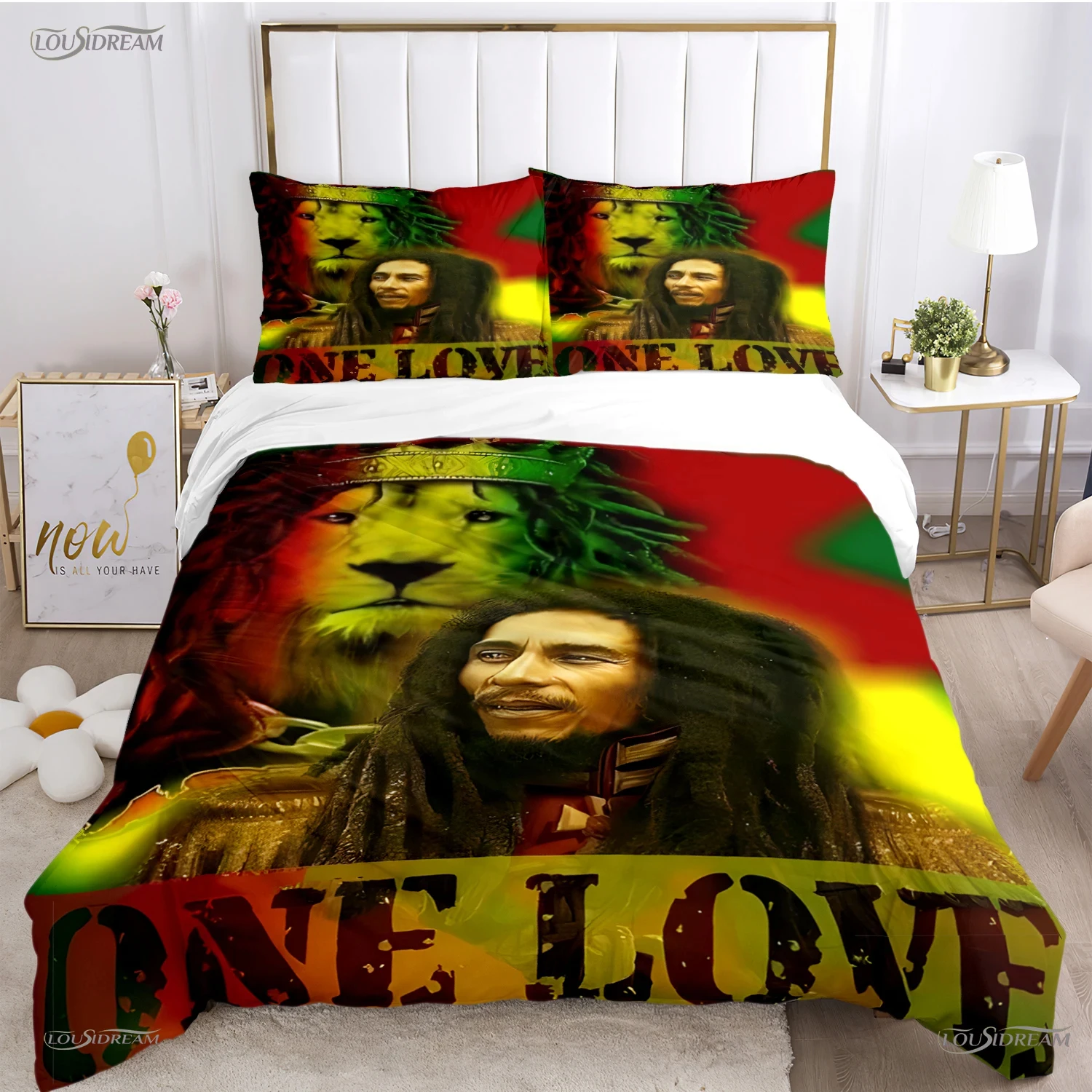 Bob Marley Music Duvet Cover Comforter Fear Bedding Sets Soft Quilt Cover And Pillowcases For Teens Boy Single/Double/Queen/King 4