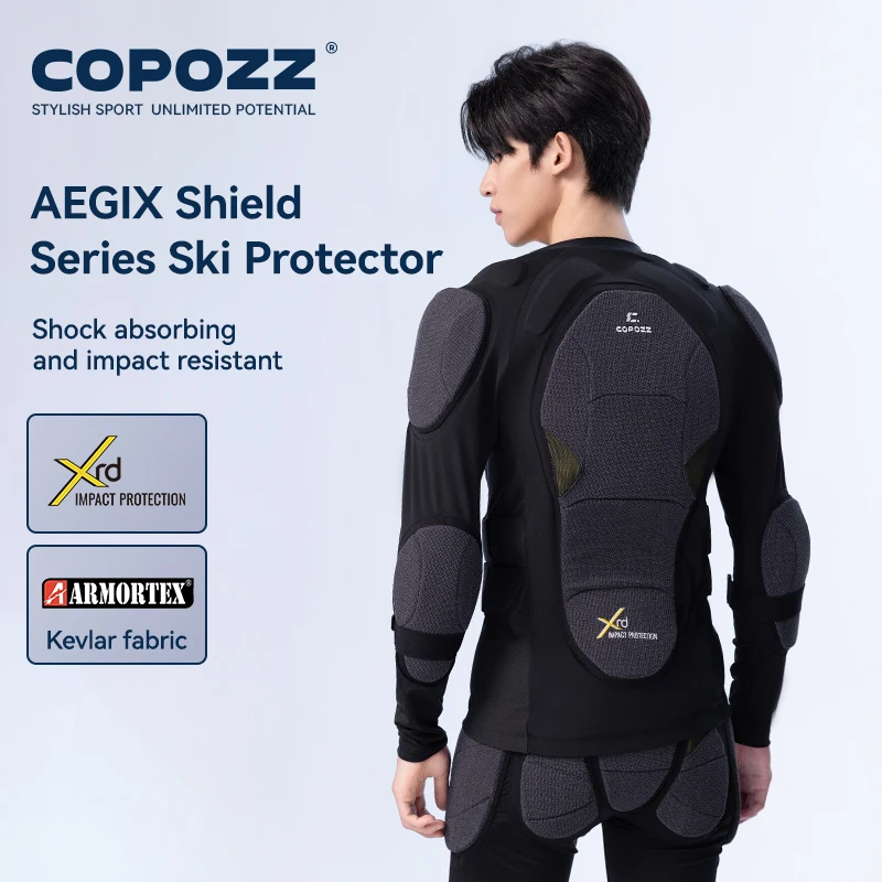 COPOZZ Kevlar XRD Anti-Collision Back Chest Impact Protection Motorcycle Protective Tracksuit Full Body Ski Armour Protector