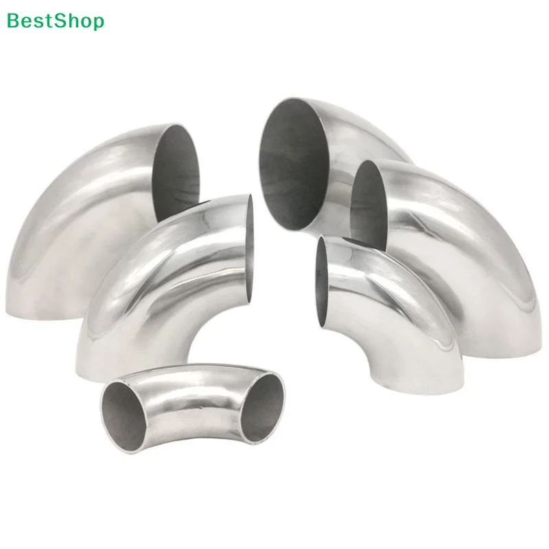 Universal 201 Stainless Steel 90 Degree Elbow Sanitary Welding Pipe Joint Fitting Car Motorcycle Exhaust Pipe Welded Pipe