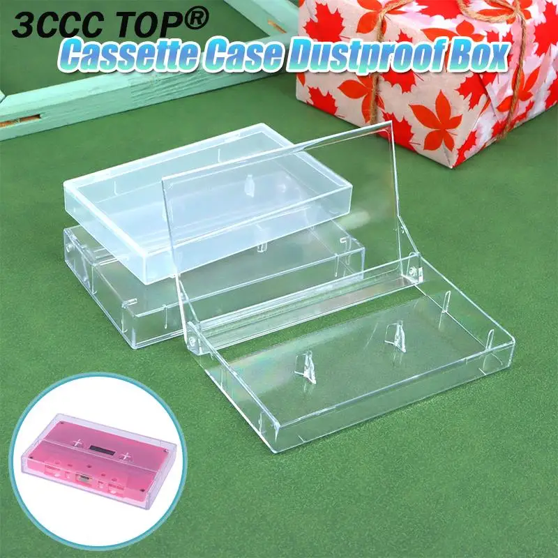 1Pc Cassette Tape Shell Transparent Storage Box Audio Magnetic Recording Blank Tape Case Dustproof Box for DIY Reels Cassette