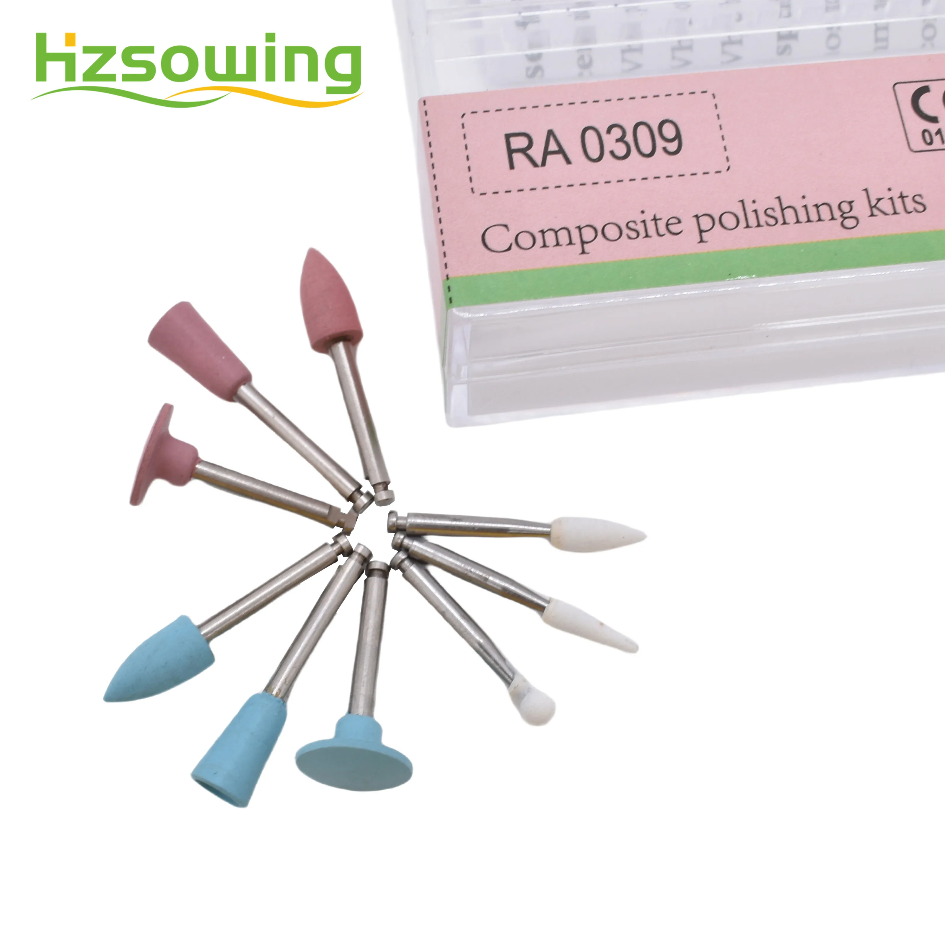 Dentistry Tools 9pcs/Box Dental Composite Polishing for Low Speed Handpiece Contra Angle Kit RA0309 Resin Sanding Polishing Set