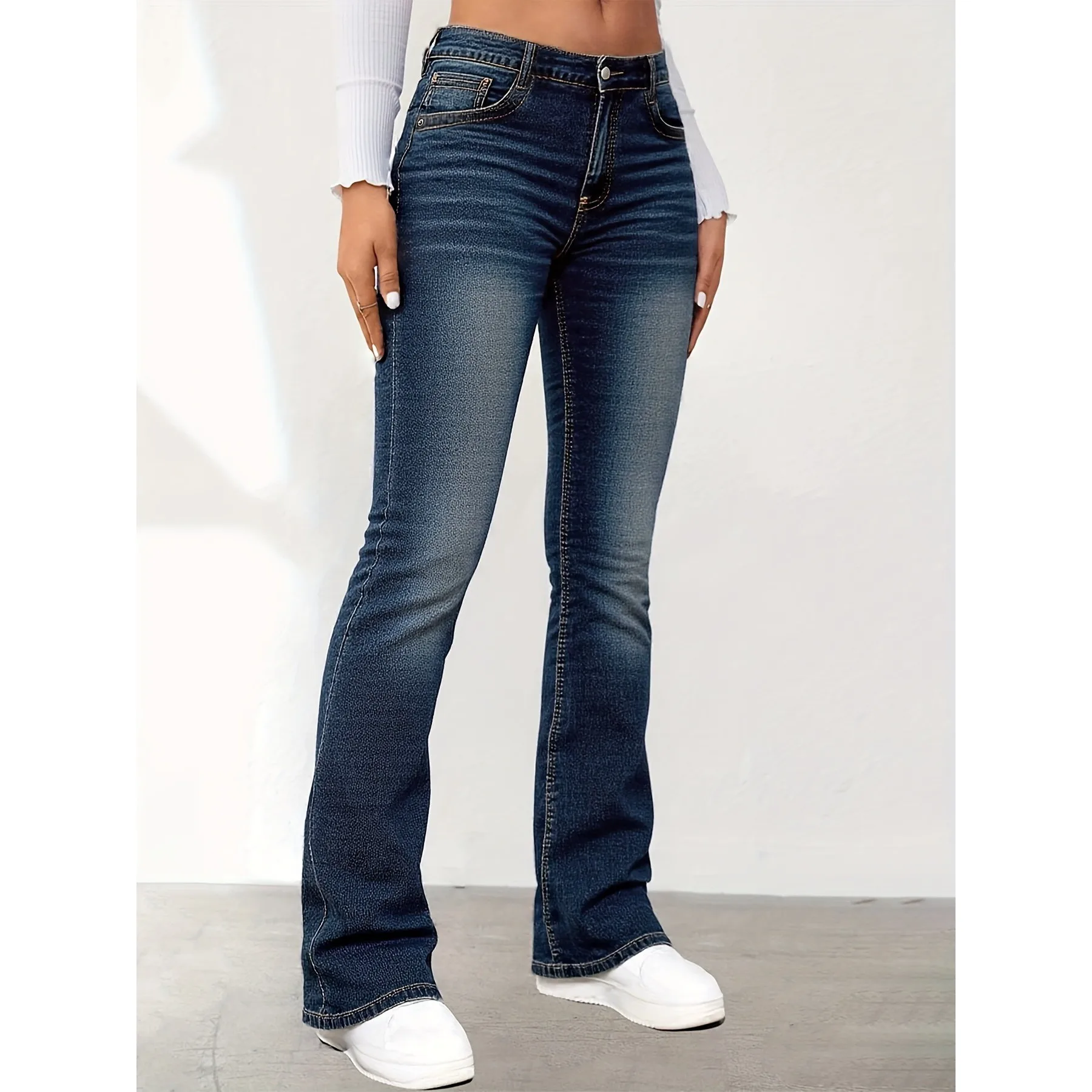 

Женские облегающие эластичные джинсы со средней талией Cleanfit Sle из искусственной кожи, другие материалы, 00% зимняя коллекция 206