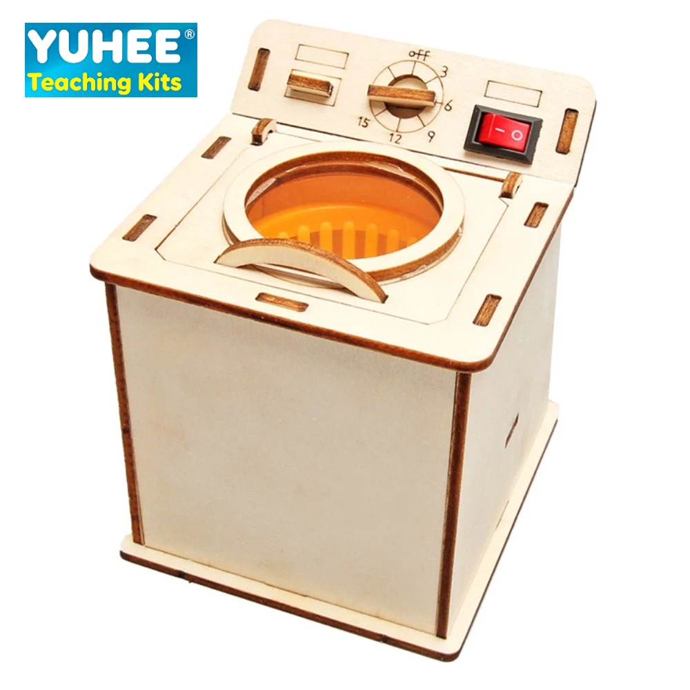 طقم غسالة خشبي عتيق DIY | لعبة STEM التعليمية للأطفال 7+، تجربة علمية على قوة الطرد المركزي #1