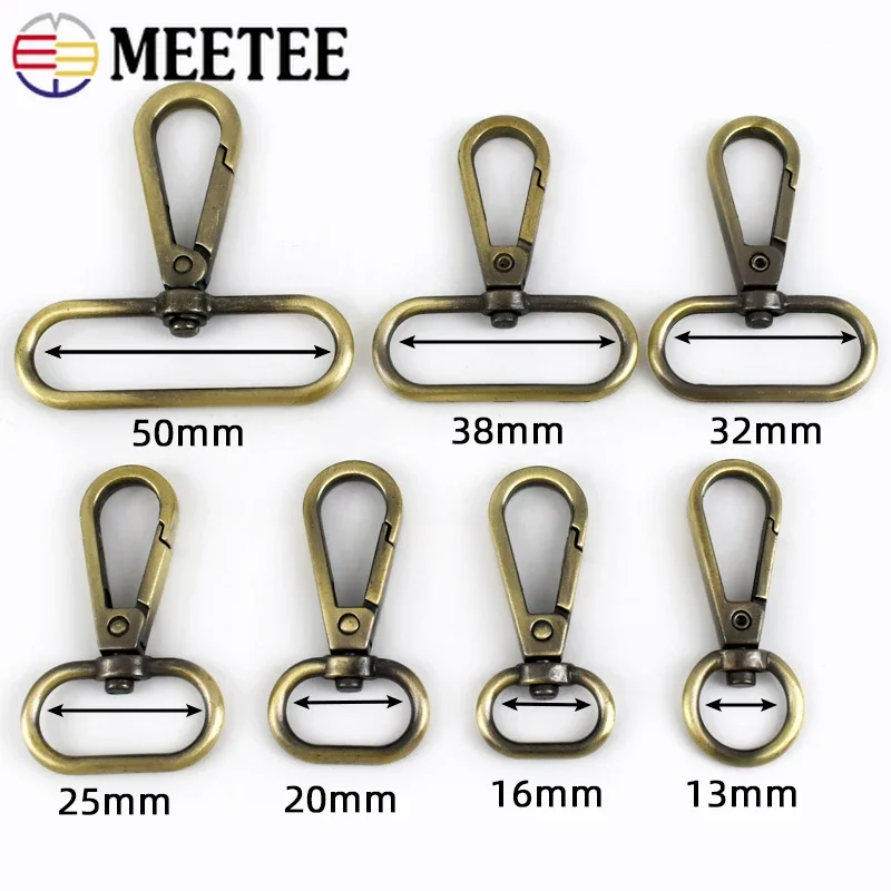 50pcs 12-38mm Handbag Strap Belt Metal Buckles Lobster Clasp Swivel Trigger Clips Snap Hook Collar KeyChain DIY Bags Accessories