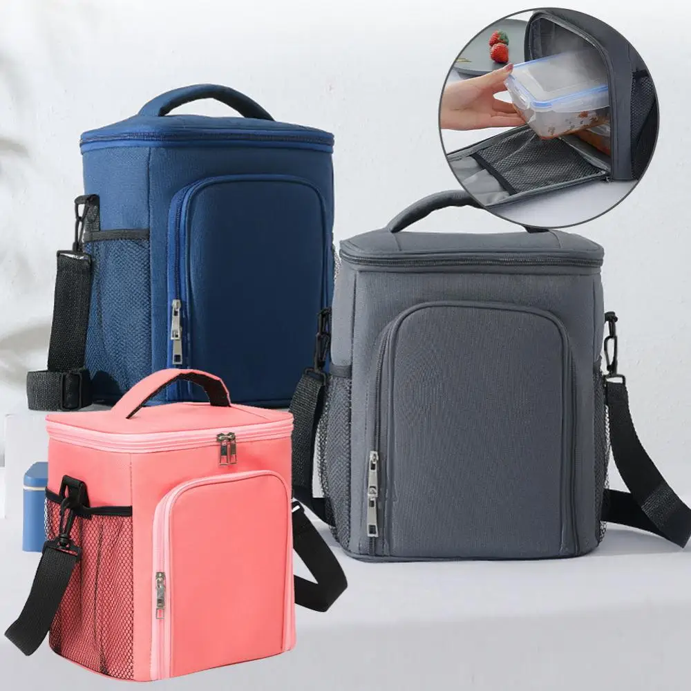 

Cooler Bag Large Capacity Crosbody Lunch Bags Thermal Insulation Picnic Food Bags Outdoor Storage Bag