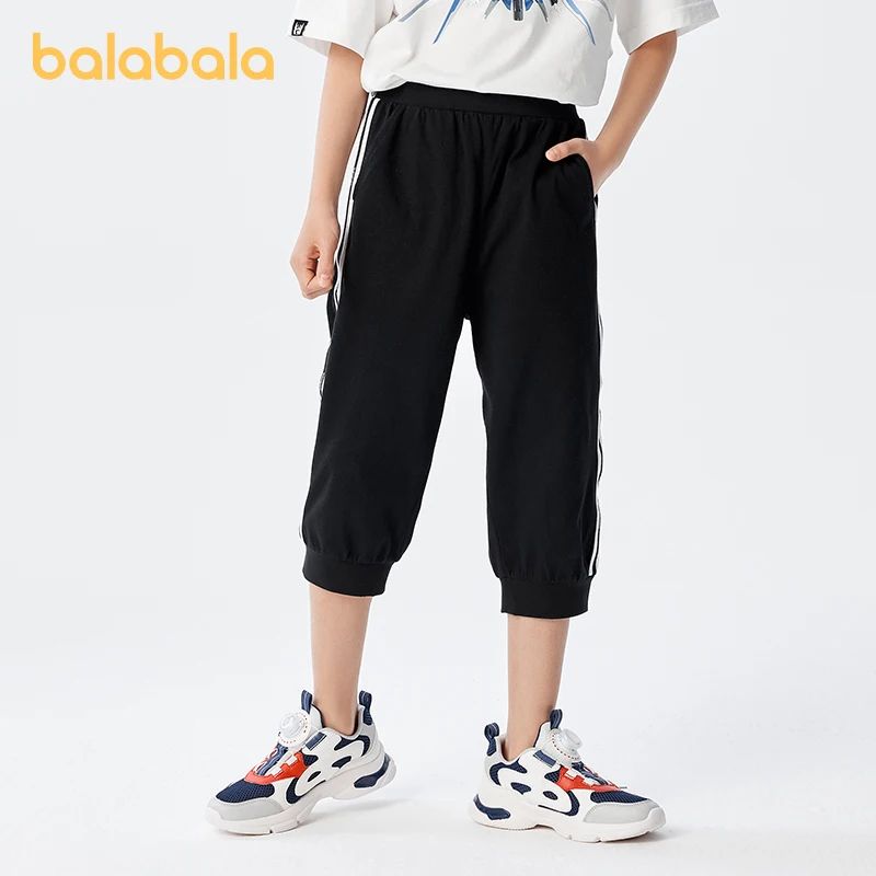 

Balabala Kids Clothing Boys Pants 2025 Summer Outfit Kids Capri Pants Large Kids Versatile Thin for Everyday Wear