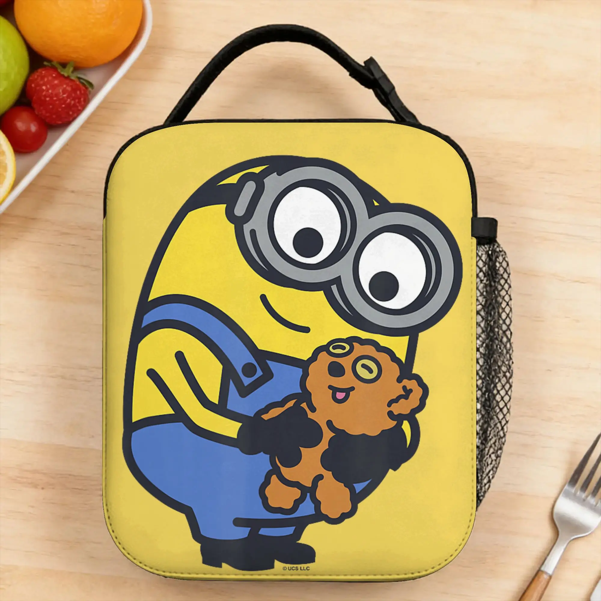 Cartoon M-Minions Lunch Bag For Women  Print School Lunch Box Fun Portable Oxford Cooler Bag