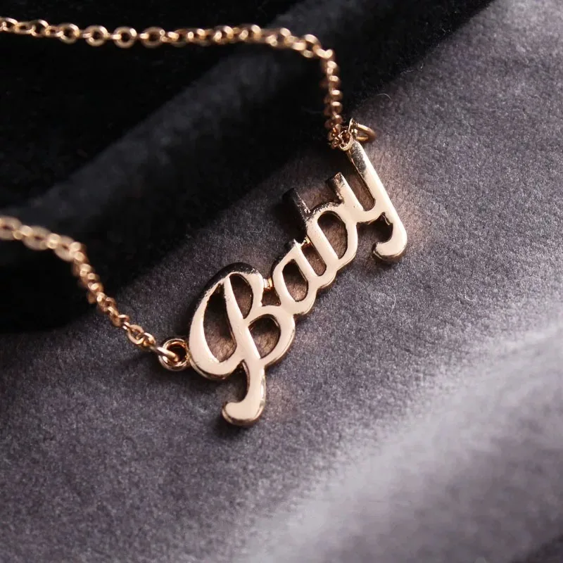 

Trendy Baby English Letter Necklace Affordable Imported Pendant Natural Wind Relaxation Minimalist Jewelry Meaningful Gift