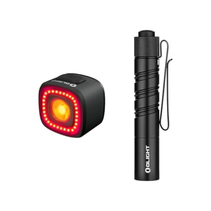 

RN 120 C Bike Lights 120 Lumens Tail Light USB Rechargeable Bike Break Light Bundle with I3T 2 EOS Pocket EDC Flashlight 200 Lu