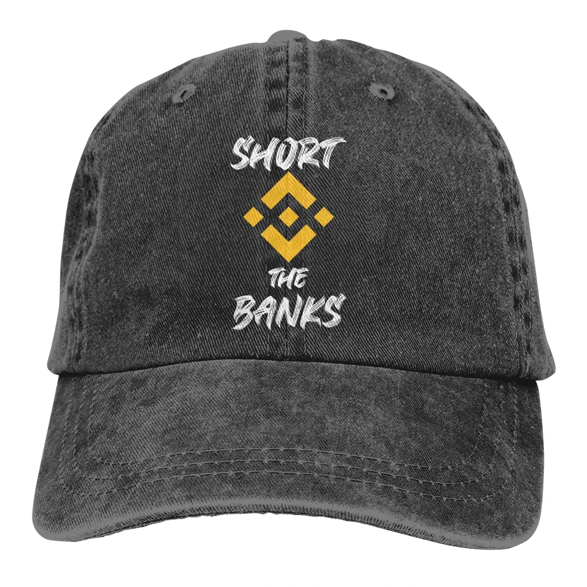 Adjustable Solid Color Baseball Cap Short The Banks Washed Cotton Binance Coin BNB Cryptocurrency Sports Woman Hat