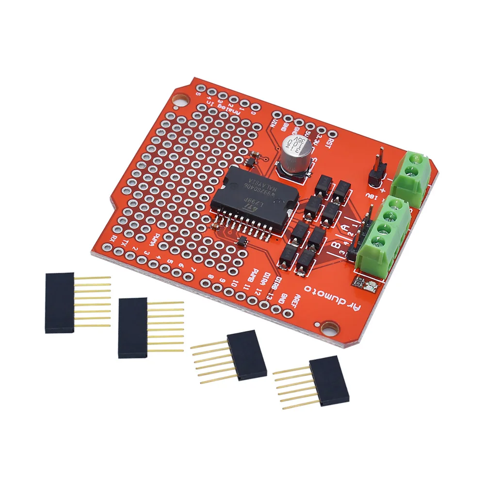 for arduino L298P AVR/LPC/STM32 UNO/MEGA Motor-Driver Shield Dual Current Channel Motor Driver Shield DC Stepper Driving Board