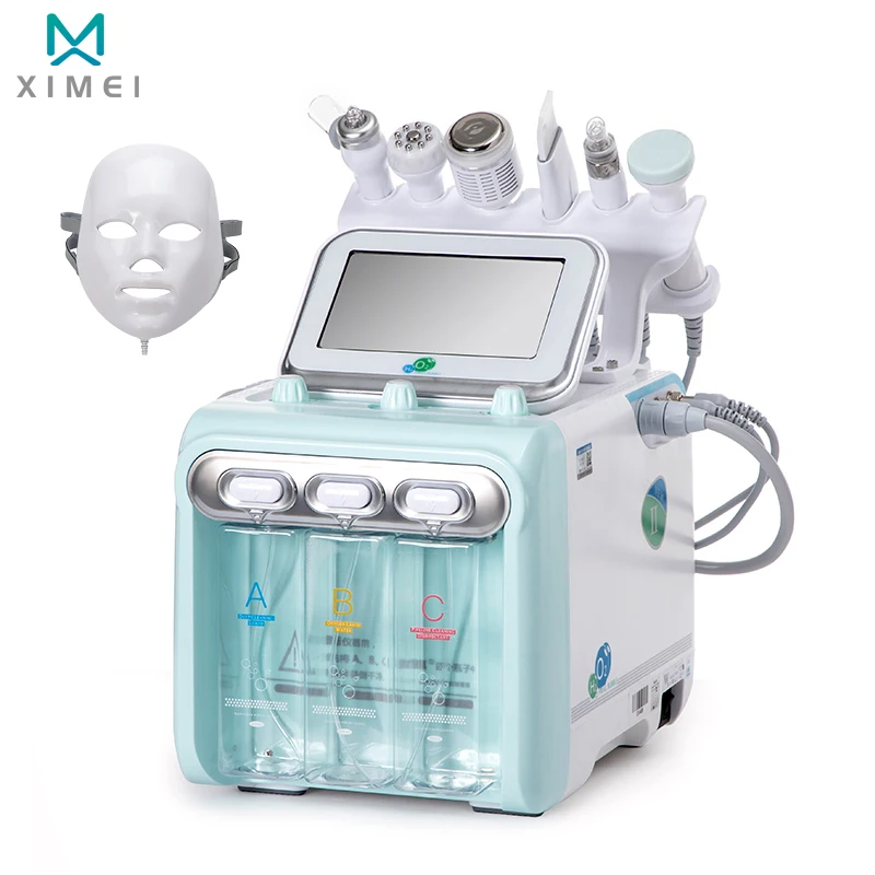 2024 New 7 in 1 Hydrogen Oxygen Small Bubble RF Beauty Machine Face Lifting Dermabrasion Device Skin Scrubber Facial Spa