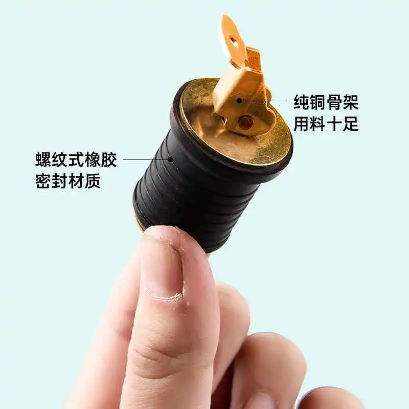SEAFLO Ship Water Plug 1-inch Drain Valve Screw Plug T-shaped Plug Water Discharge Brass Handle Marine Hardware Accessories