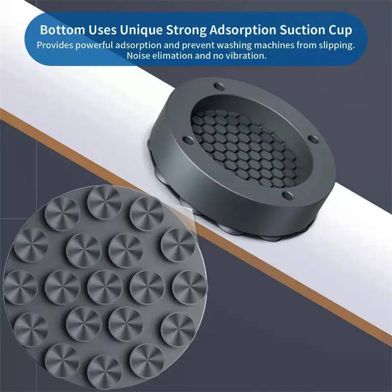 Washing Machine Vibration Pads 4 Piece Shock Support Foot Pedestals Anti-Slip For Protect Floors Washe Dryer Pedestal Pads image 6