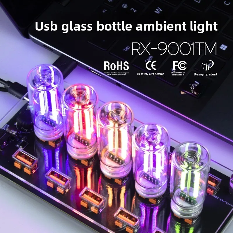 2026 Transparent Touch Night Light USB Plug‑in Dimmable Bedside Atmosphere Lamp For Bedroom