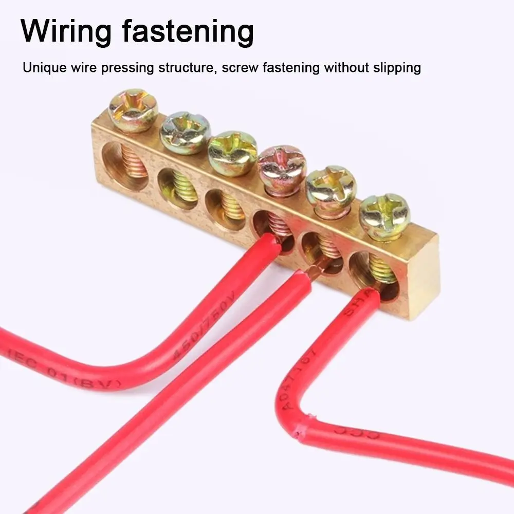 Copper Wire Connector Multi-specification With Hole Screw Brass Connection Row Zero Ground Terminal Electrical