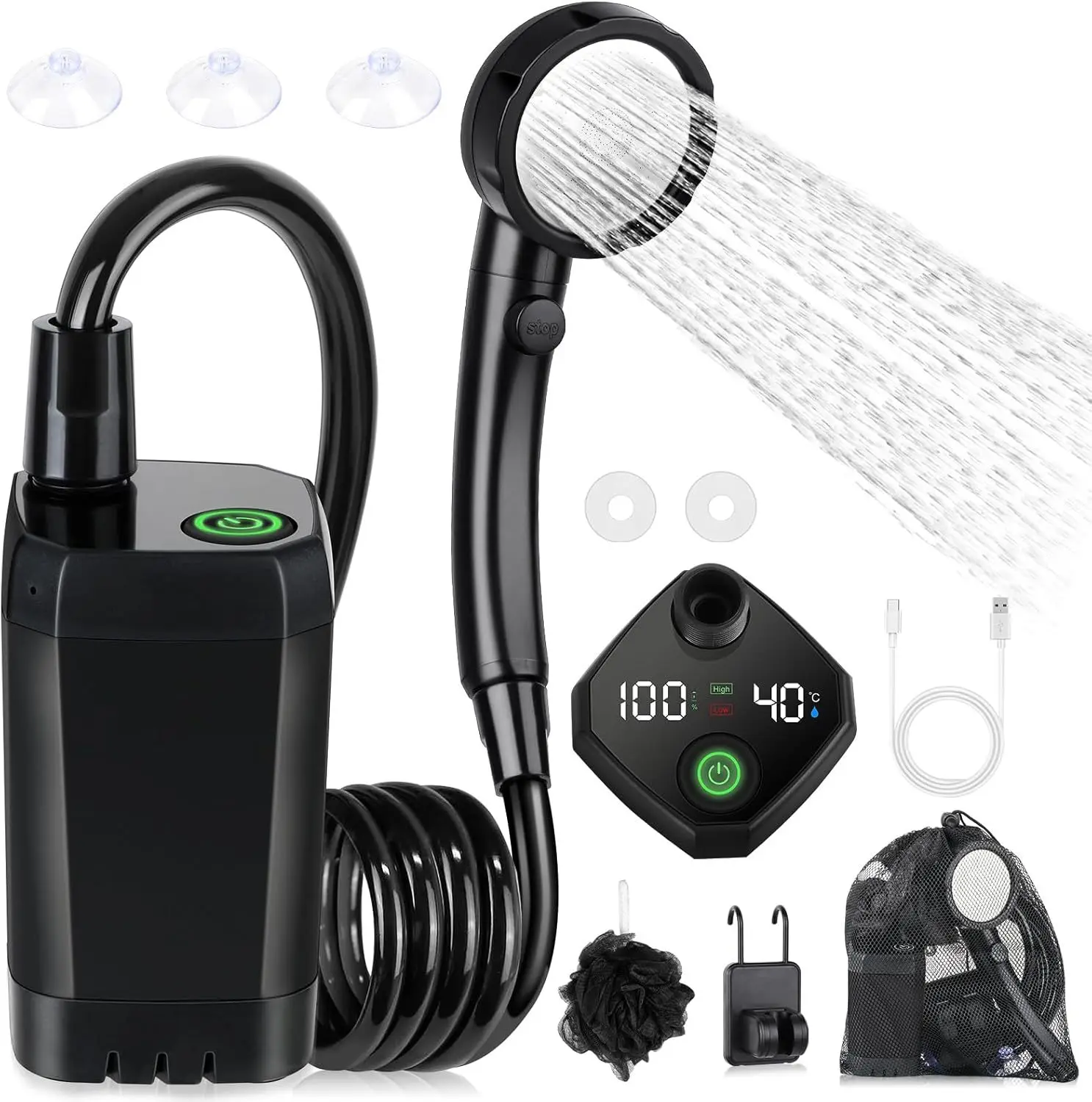 Portable Self-Priming Electric Outdoor Shower Simple Mobile Shower Head for Home Dorm Rural Camping Car Wash Pet Bath view 3