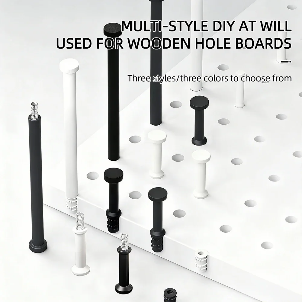 

DIY Wooden Hole Board Hanging Rod Accessories Wall Hanging Rack Storage Rack Embedded Hook Bracket Embedded Part Nut