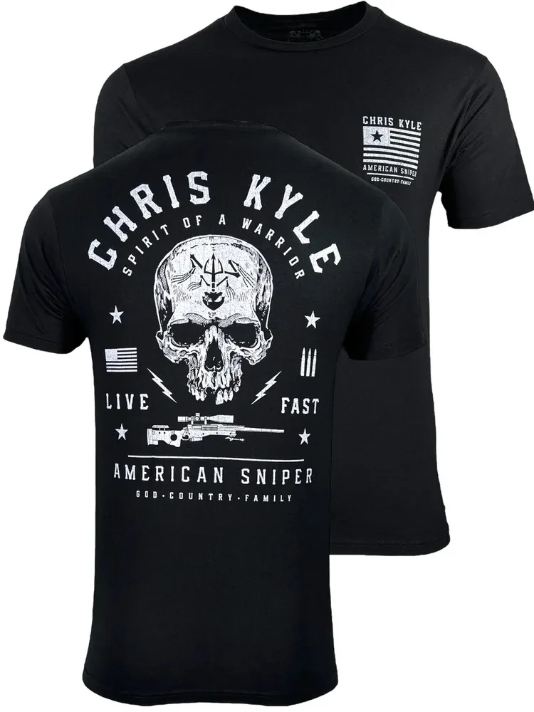 Spirit of Warrior Chris Kyle American Sniper Military Grunt T-Shirt 100% Cotton O-Neck Summer Short Sleeve Casual Mens T-shirt