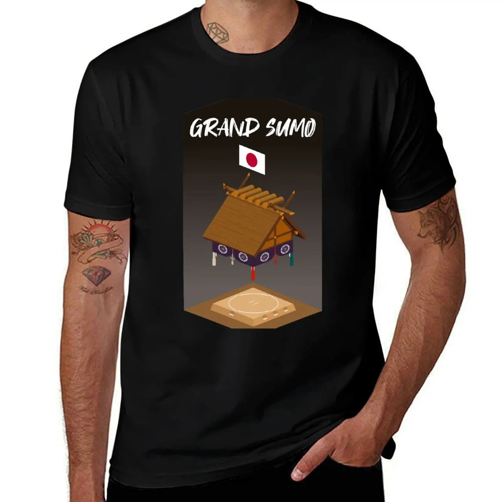 

Grand Sumo - Dohyo and Tsuriyane T-Shirt graphic t shirts for man man t shirts high quality luxury brand T-Shirt