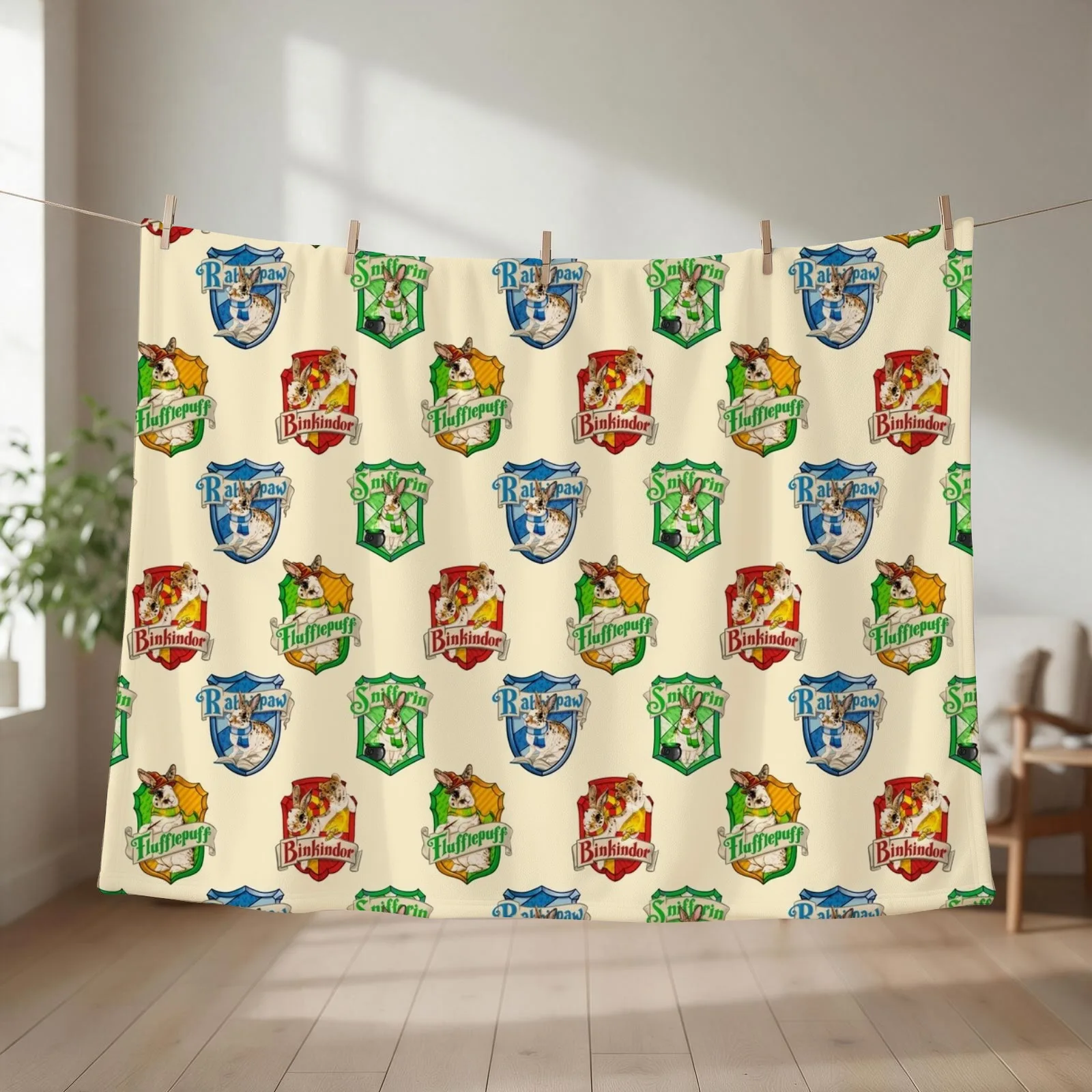 Magical Rabbit Copper Throw Blanket Cute Plaid Thermal Bed Vintage Blankets