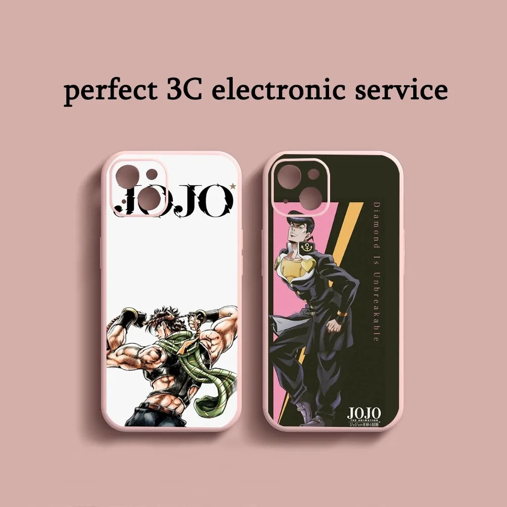 Anime JoJos Bizarres Adventures Phone Case For iPhone 14 13 12 11 Pro Max XS Max X XR 7 8 Plus Mini Pink TPU material