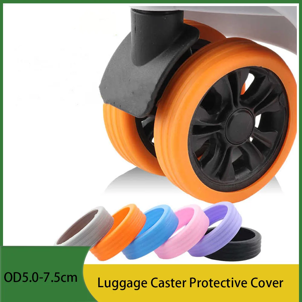 8Pcs Luggage Compartment Universal Wheel Rubber Sleeve Pull Rod Box Wheel Noise Reduction And Scratch Prevention Accessories