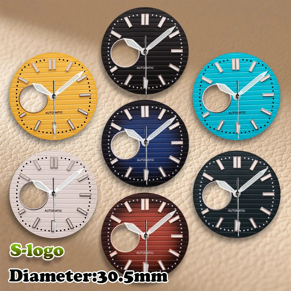 

S Logo 30.5mm Nautilus Hollow Dial Green Luminous NH38 Movement Watch Modification repair Accessories Watches for men